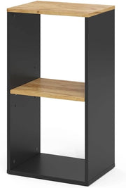 "Tomy, Antracite/quercia dorata, 40 x 74 cm con 2 scomparti aperti