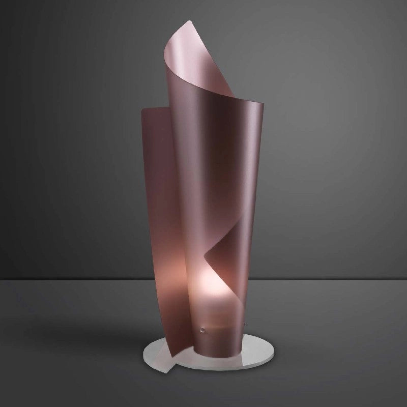 Lampada da tavolo in Polilux VELA Rosa diametro 19 x h50 cm