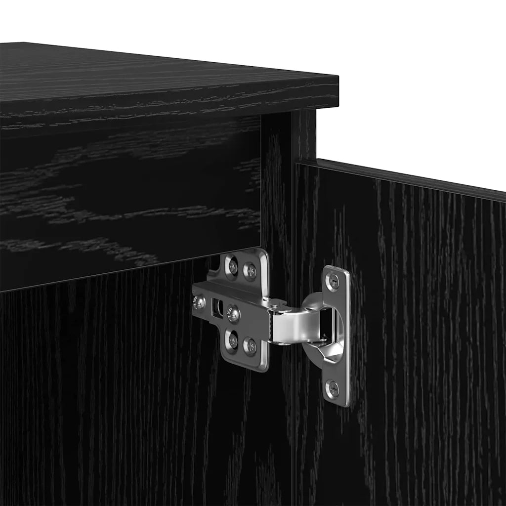 Comodino | Armadio da Notte | Mobiletto da notte Rovere Nero 40 x 30 x 50 cm Legno multistrato