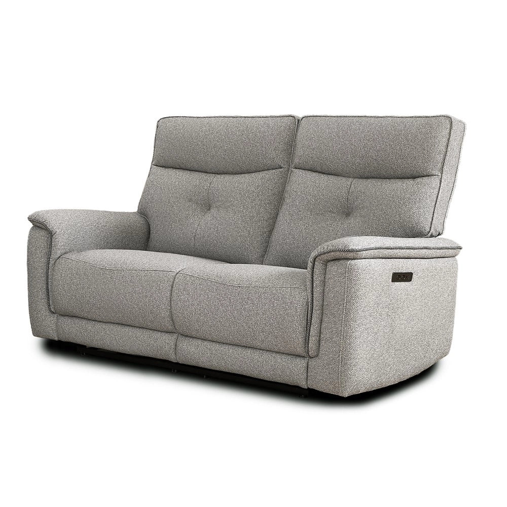 Divano recliner Elysio 3 posti elettrico in tessuto grigio 198 cm
