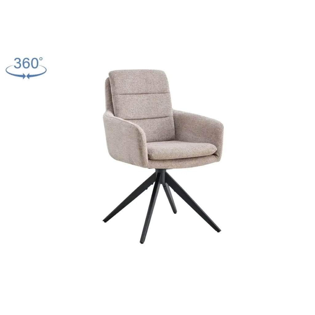 Set di 2 poltrone KAVINA – Tessuto sabbia – Gambe in metallo – Con braccioli – Comfort moderno e naturale