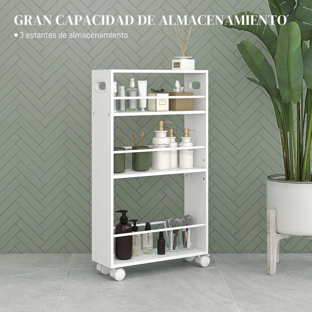 Carrello portautensili con ruote ¨C zephmum ¨C 45x15x80 cm bianco