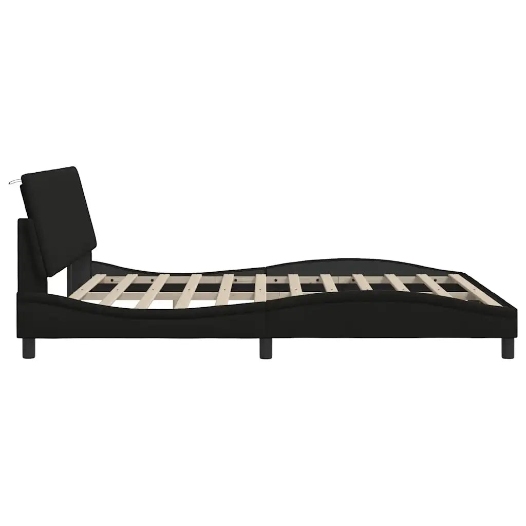 Giroletto senza Materasso Hanko Nero 180x200 cm in Tessuto 3310407