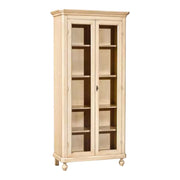 Vetrina in legno shabby avorio pennellato  l.90 p.40 h.190 - Mobili 2G