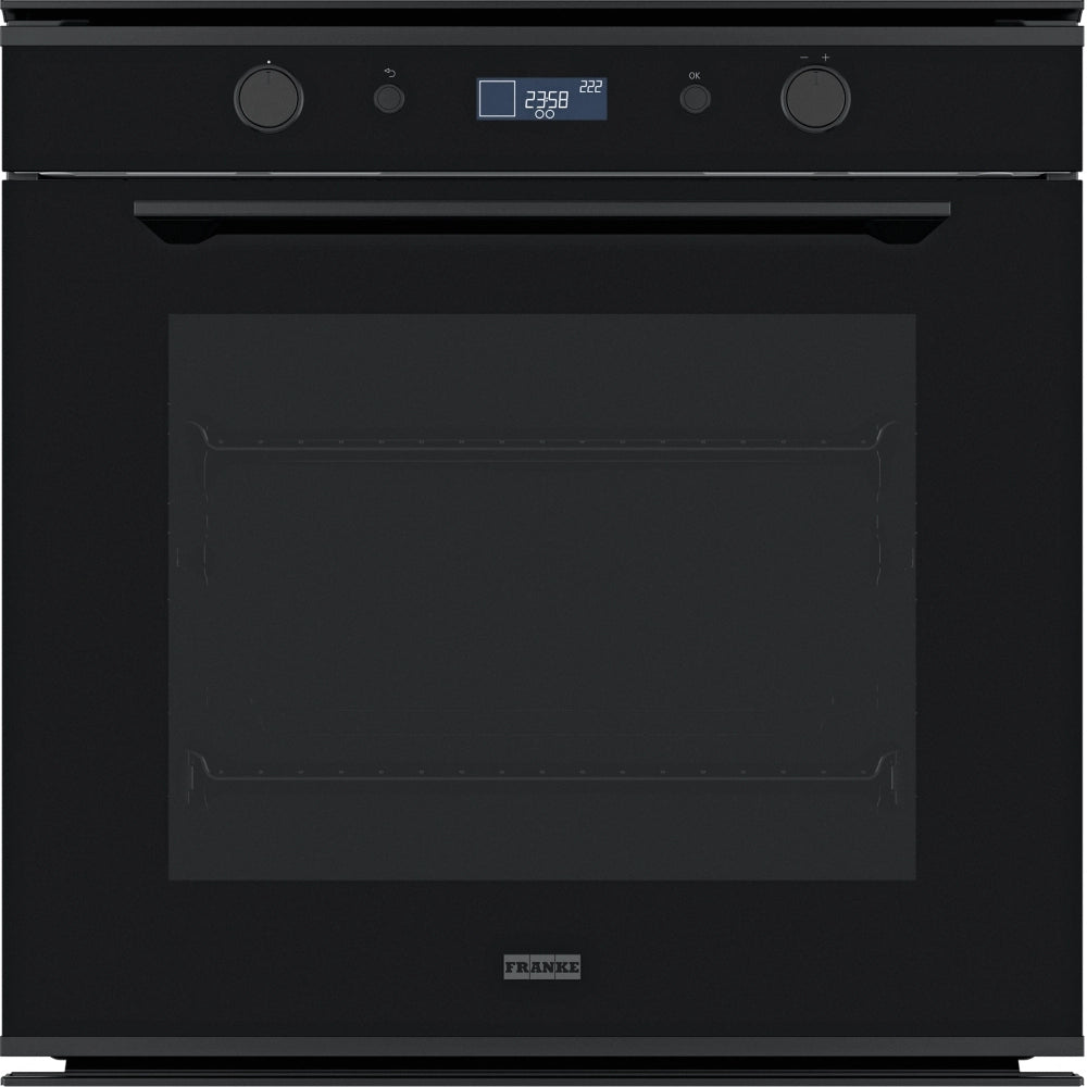 Franke fmy98pbk forno da incasso 60 cm elettrico multifunzione pirolitico, colore nero, classe energetica a+, volume 73lt