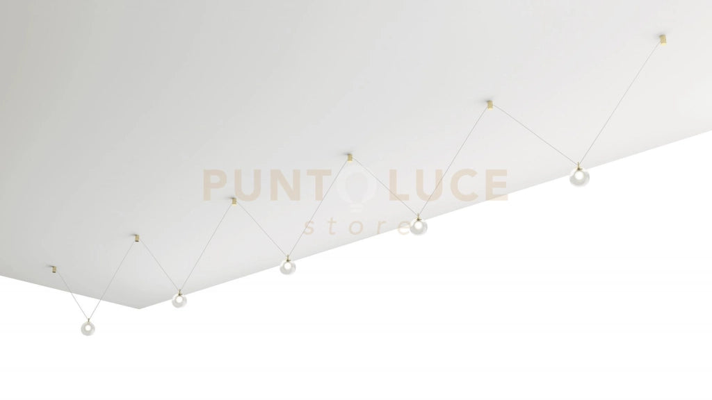 ALADINO SOSPENSIONE 5 LUCI VETRO TRASPARENTE D.15CM ATTACCO G9