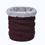Sciarpa spessa in maglia a tinta unita da donna, elegante e calda per il collo, foderata in pile, perfetta per l'inverno.