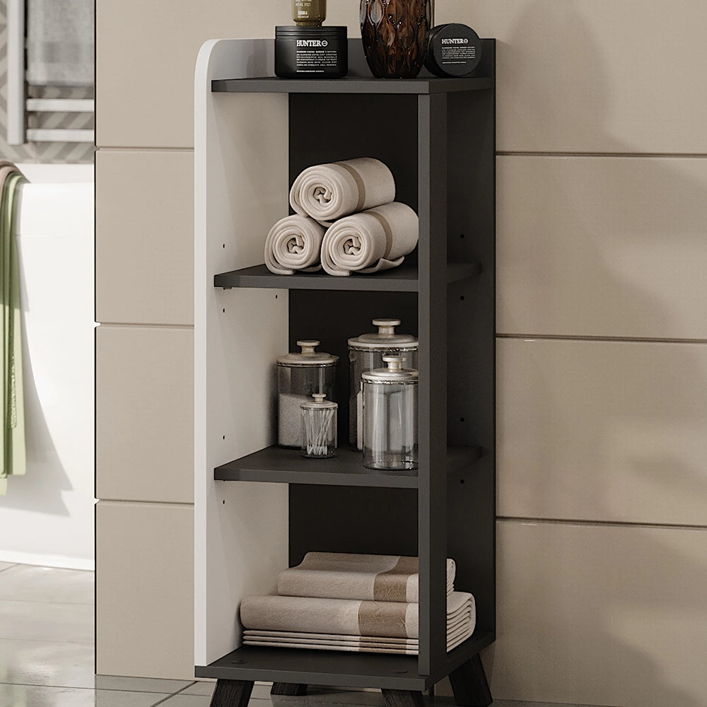 Vicco mobiletto bagno Antracite/bianco 30 x 90 cm con 4 ripiani
