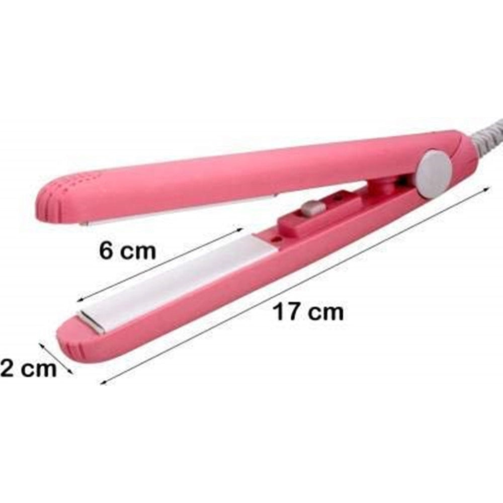 Trade Shop - Mini Piastra Per Capelli Portatile Professionale Con Contenitore Plastica Per Donne Ragazze -