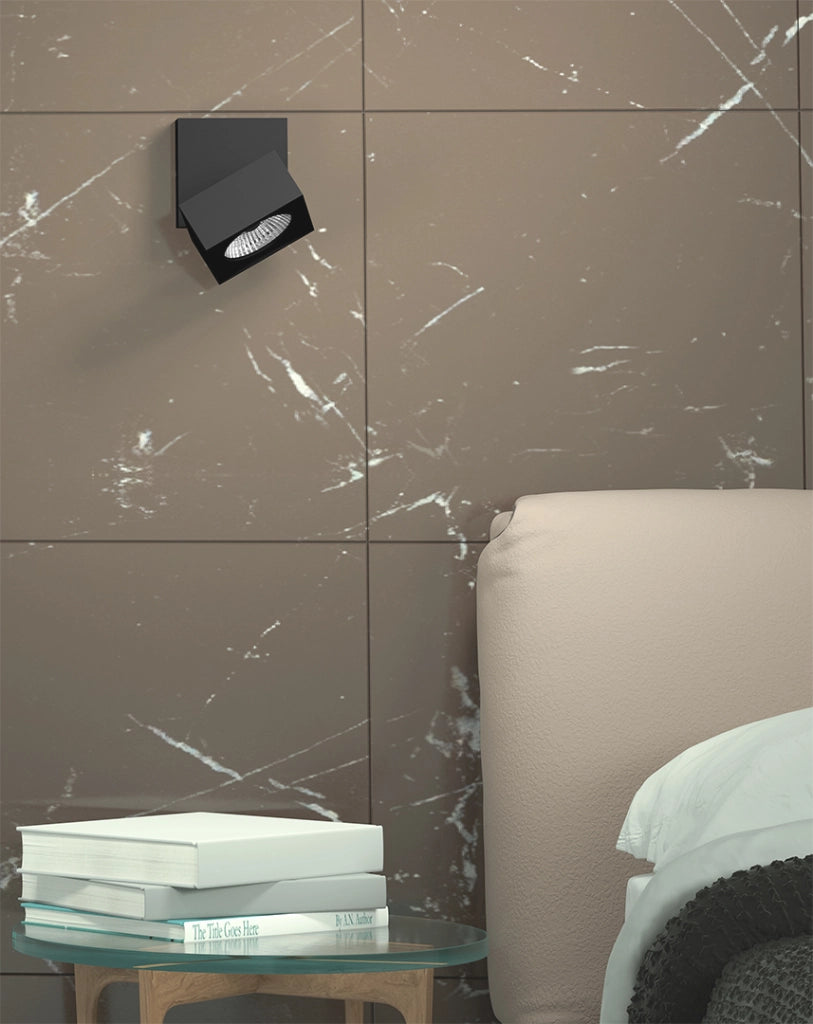 Rubyc Applique LED da Soffitto Orientabile 14W 40° Switch CCT 2700K-4000K CRI>97 Dimmerabile TRIAC Nero Opaco Design Quadrato per Interni