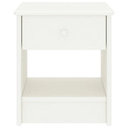 Comodino Bianco 35x30x40 cm in Legno Massello di Pino 322222