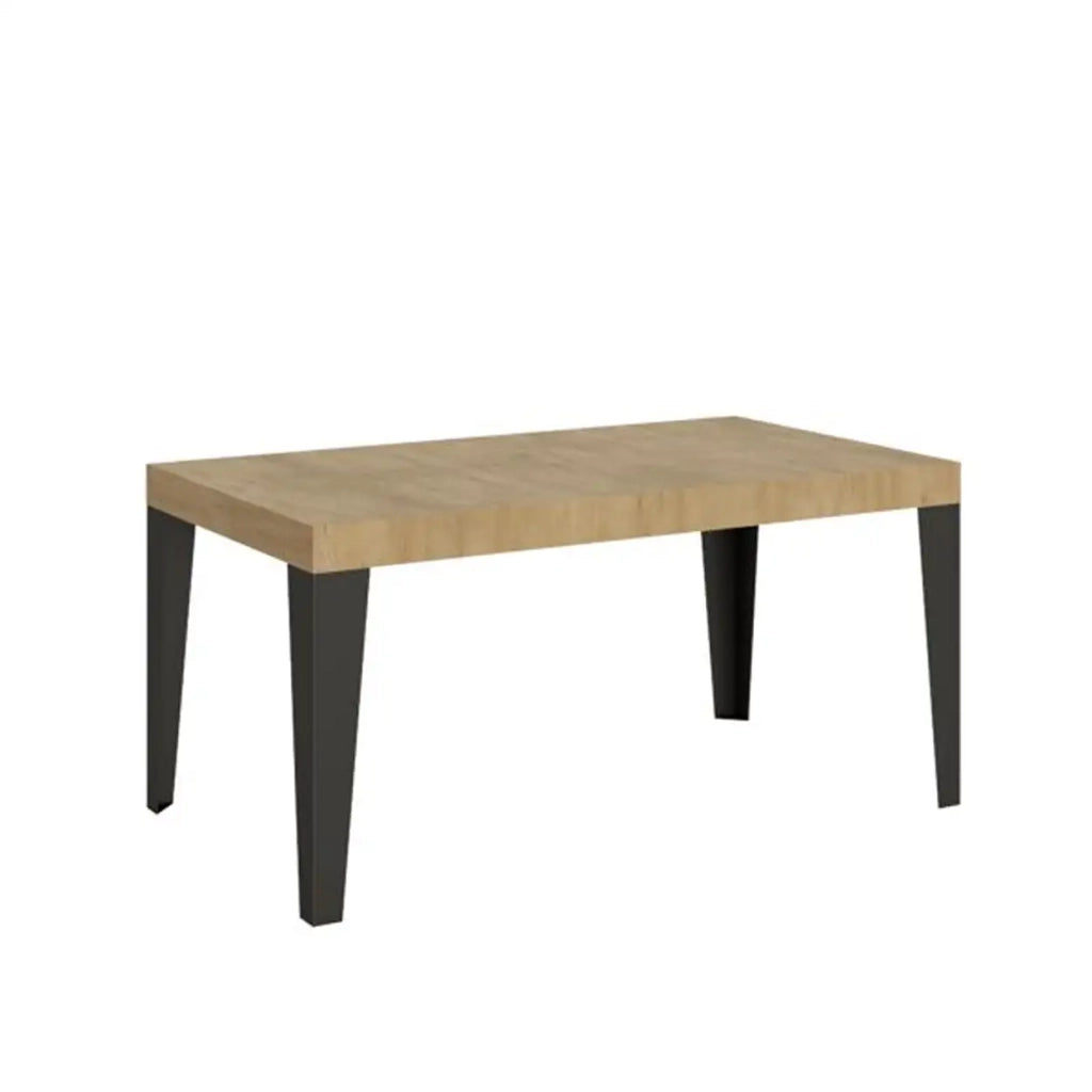 Tavolo allungabile 140/224x80cm Flame colore quercia natura gambe antracite