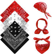 Bandana 6 pezzi - Foulard per uomo/donna - Disegno Paisley - Dimensione unica (54x54 cm) - Poliestere - Design elegante