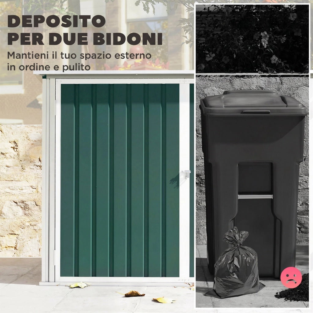 Capanno per Bidoni Spazzatura Esterno in Acciaio ¨C Zephmum ¨C Grigio