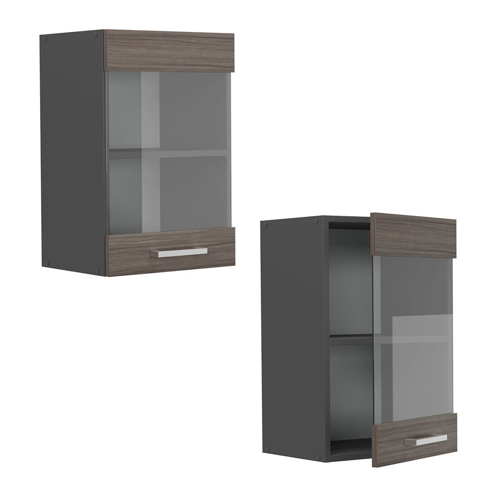 Mobile da cucina in vetro R-Line Grigio nobile/Antracite 40 cm Vicco