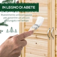 Armadietto da Esterno a 2 Ripiani in Legno di Abete con Design Rialzato e 2 Ante, 83x40x92 cm