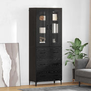 Credenza Rovere Nero 69,5 x 34 x 180 cm Legno multistrato