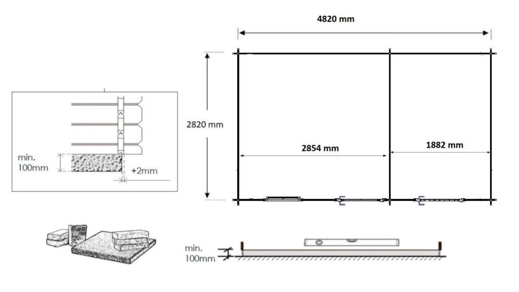 Casetta da giardino in legno - 15m2 - 5x3m - 28mm - colore: naturale - DOM578 - ALTANKA