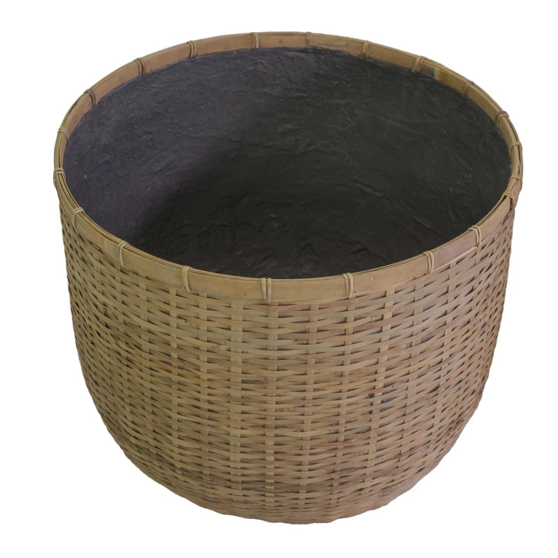 Portavaso cemento bambù 1-3 naturale tondo cm ø49h43