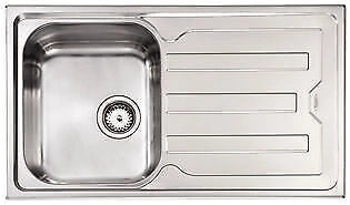 CM 010043.D1.01.2018 Filotop Lavello da incasso 1 vasca con gocciolatoio a sinistra 87 x 51 cm colore Inox