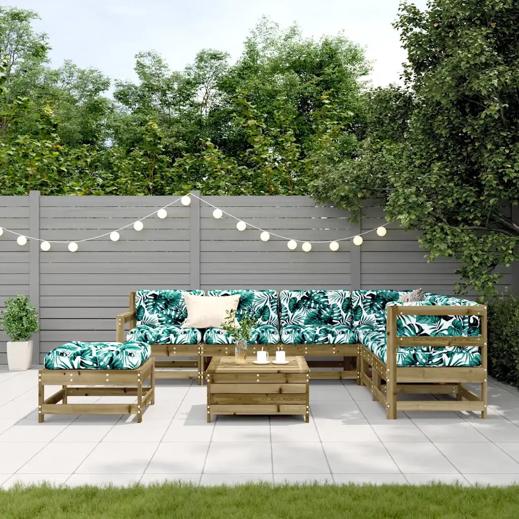 Set Divani da Giardino 8pz con Cuscini Legno Impregnato di Pino 3250611