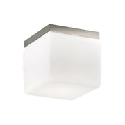 Binnie Plafoniera Quadrata Anodizzata con Vetro Satinato E14 IP20 20cm - Rossini Group - Lampada compatta per soffitto