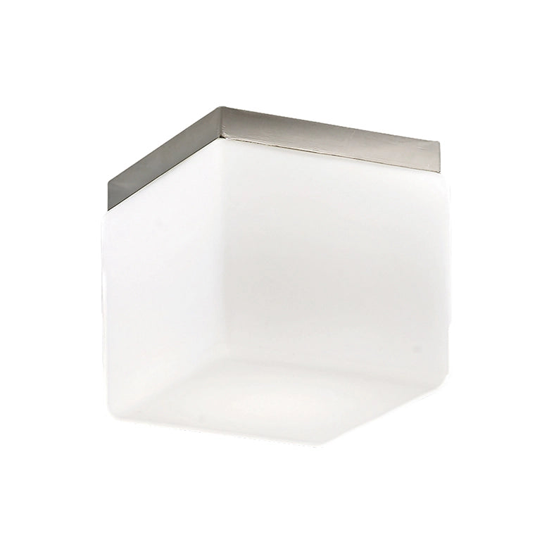 Binnie Plafoniera Quadrata Anodizzata con Vetro Satinato E14 IP20 20cm - Rossini Group - Lampada compatta per soffitto