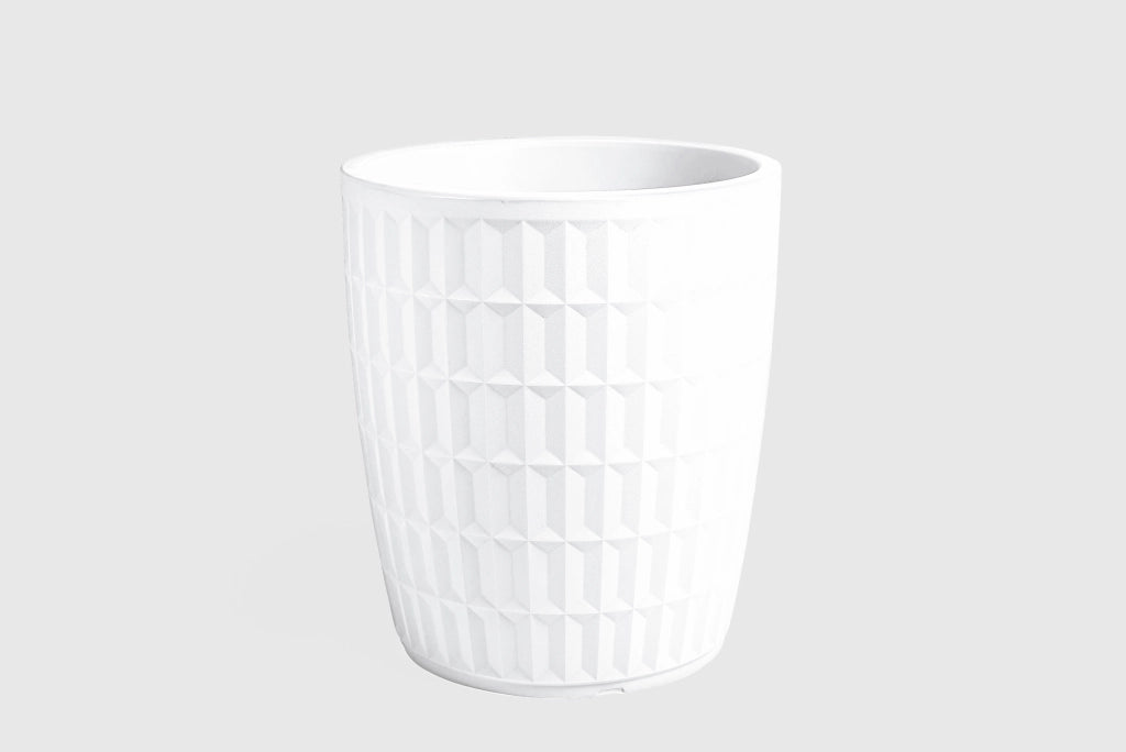 Vaso TYLE rotondo in resina 50 cm - arredo moderno giardino fioriera Colore: Bianco