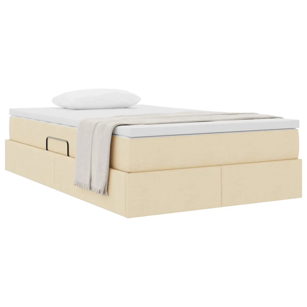 Letto con contenitore e materasso Crema 120 x 190 cm Poliestere 3370216