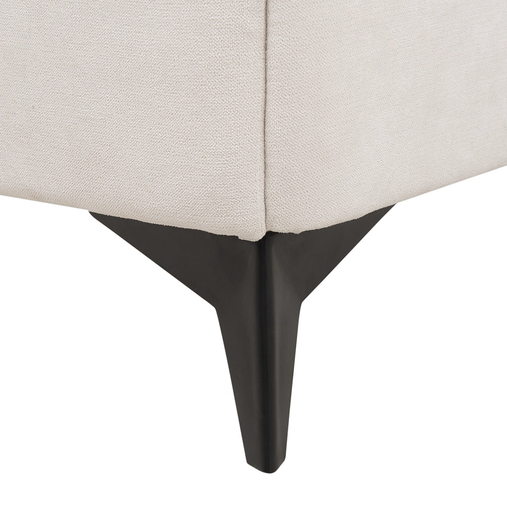 Letto imbottito moderno in ciniglia beige 160 x 200 cm con rete a doghe