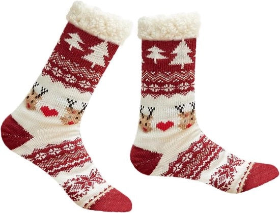 Calze di Natale con disegno retro eland, donne, caldi e impermeabili, calze invernali, regali di Natale, multicolore, Small-Large