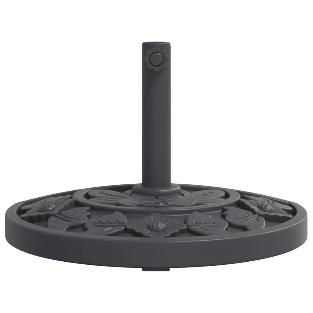 Base per ombrellone semicircolare 49 x 31 x 31 cm soluzione stabile per terrazza motivo floreale nero PE 02_0056641