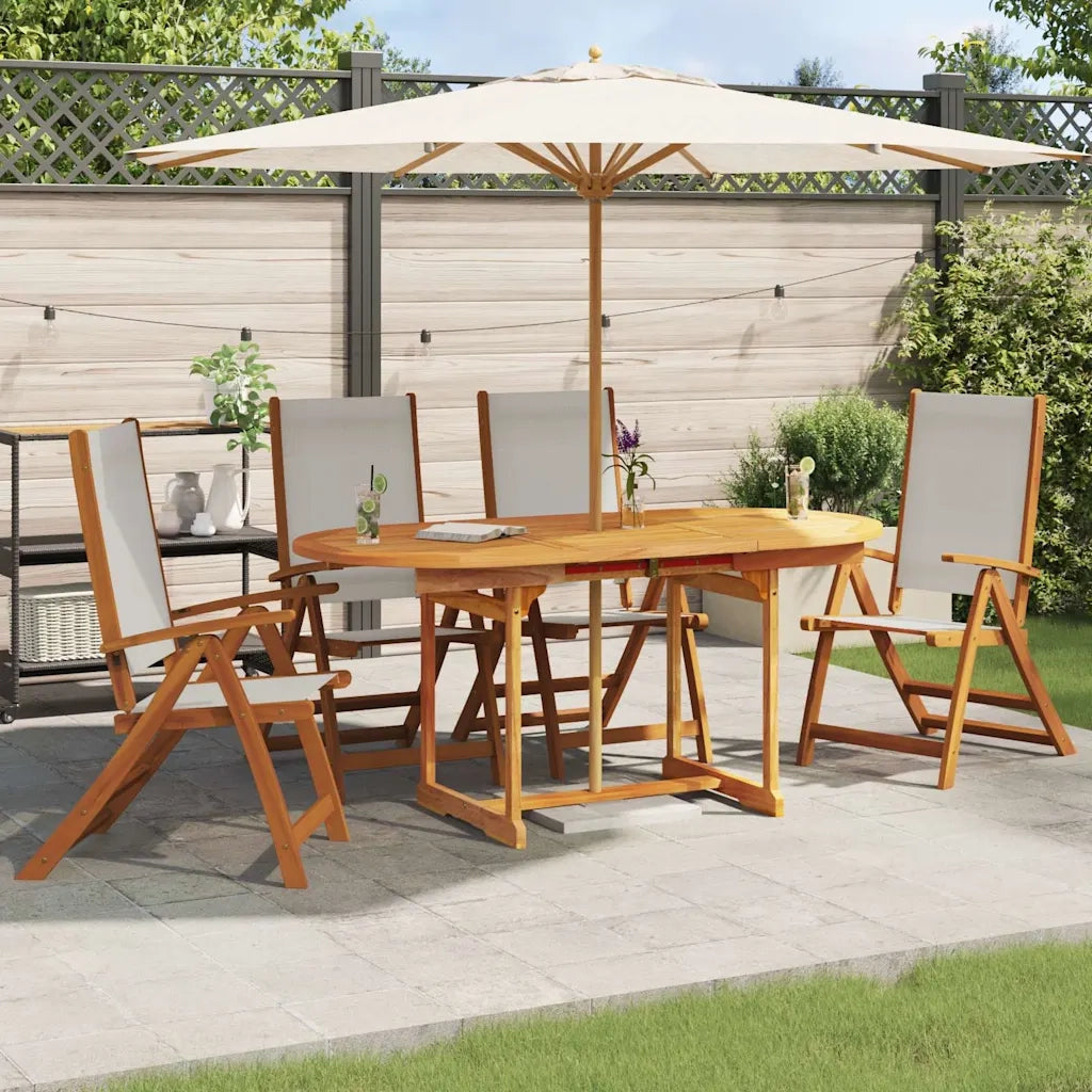 Sedie da Giardino Pieghevoli 4 pz Massello d'Acacia e Textilene 3279238