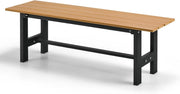 Panchina da Giardino con Sedile a Doghe, Telaio in Metallo e Verniciato a Polvere, Panca a 2 Posti da Giardino per Parco e Esterno, 120x34,5x40 cm (Marrone)