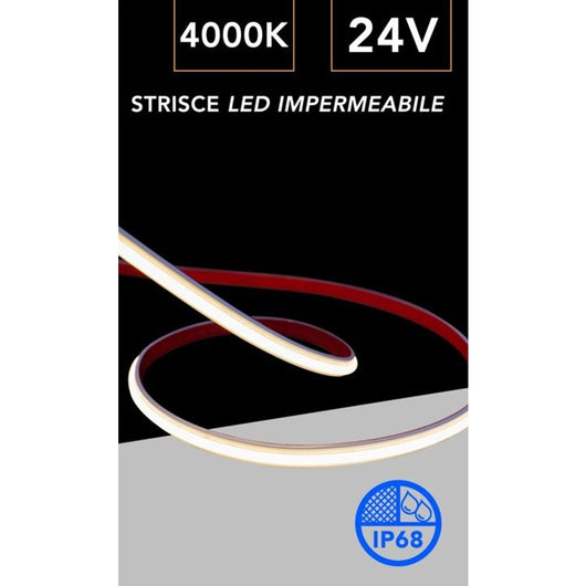 Trade Shop - Striscia Led Smd 2025 M0nocolore 280led/mt Dc 24v Subacquea Ip68 Bobina 10mt 3528-es24v - -bianco Naturale      -