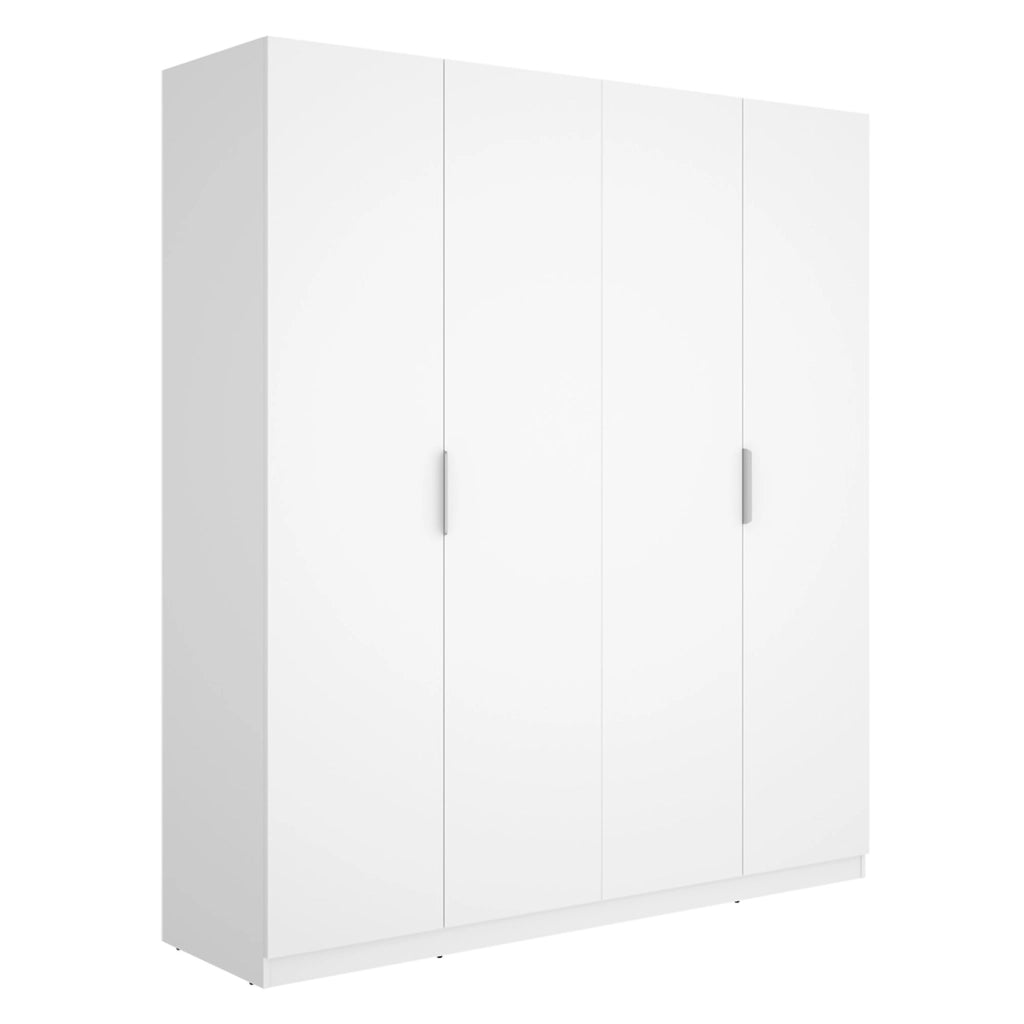 Armadio Camera da Letto Holder, Guardaroba Grande 2 Ripiani, 51x204h cm Bianco