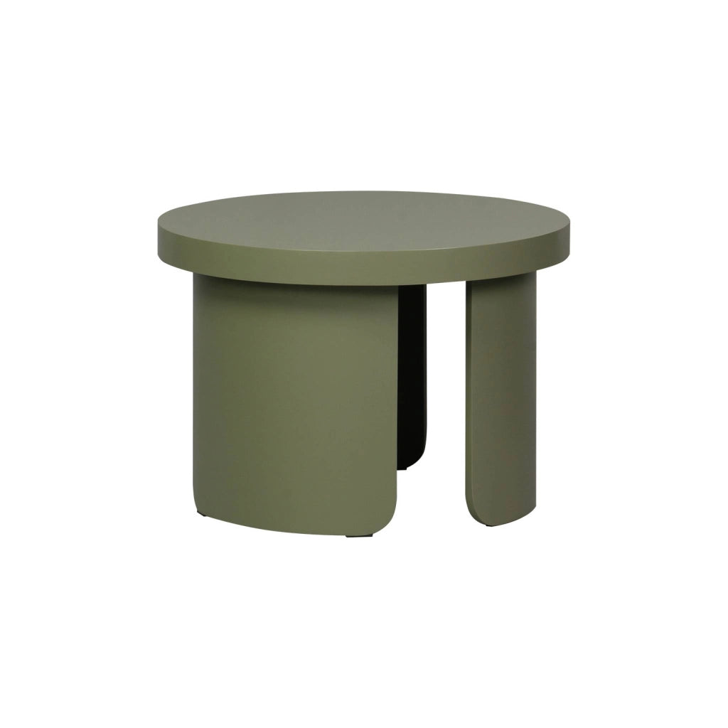 Set di 2 tavolini rotondi impilabili, verde kaki