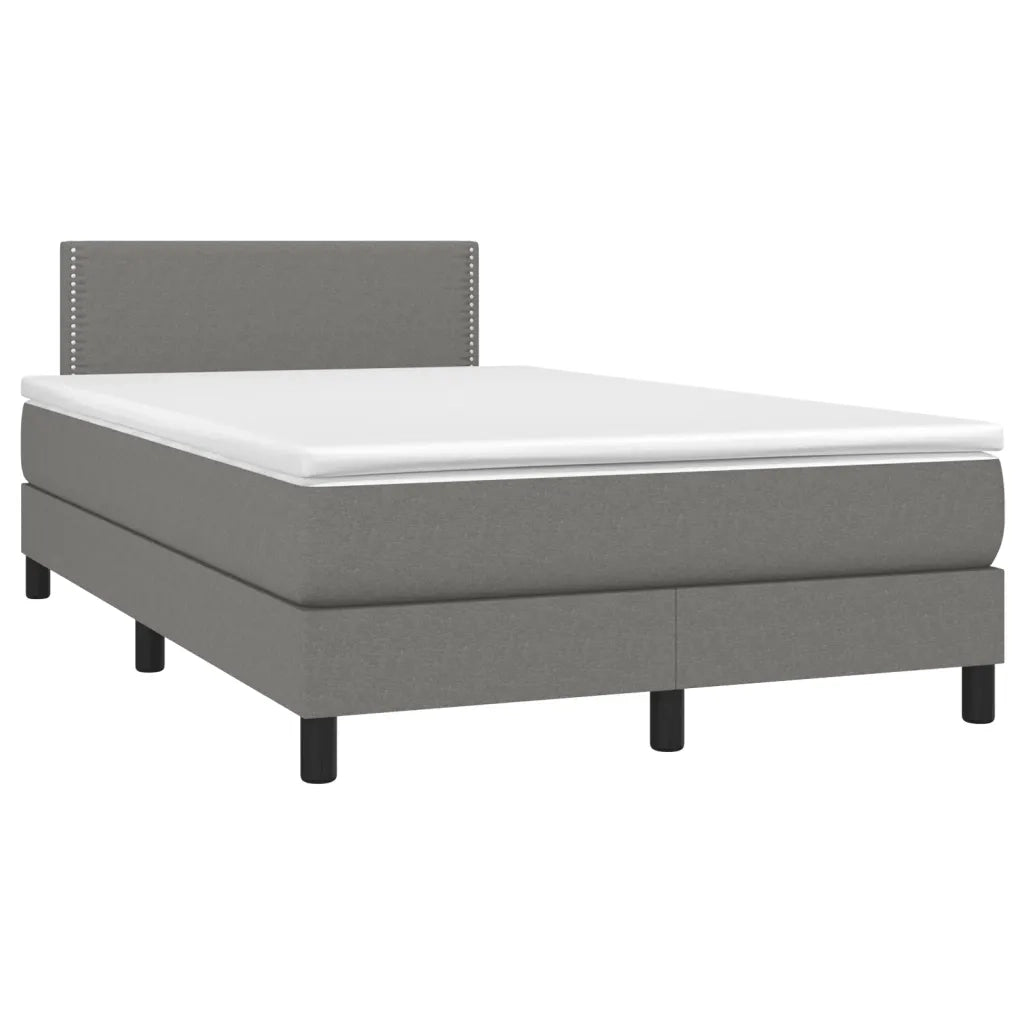 Giroletto a Molle con Materasso Grigio Scuro 120x190cm Tessuto 3269717
