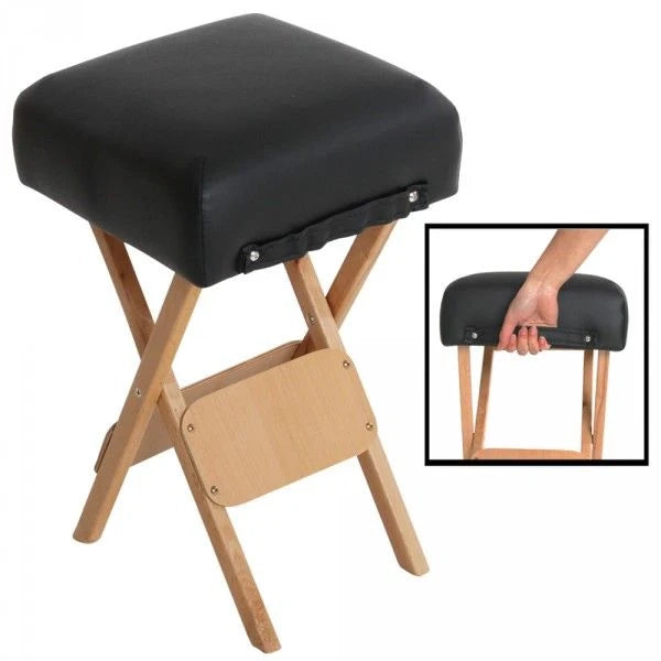 Kit massaggio professionale: sgabello + cuscino mezzo cilindro + cuscino a rullo nero 08_0000468