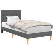 Letto singolo | Letto per adulti | Struttura del letto Grigio Scuro 100 x 200 cm Tessuto