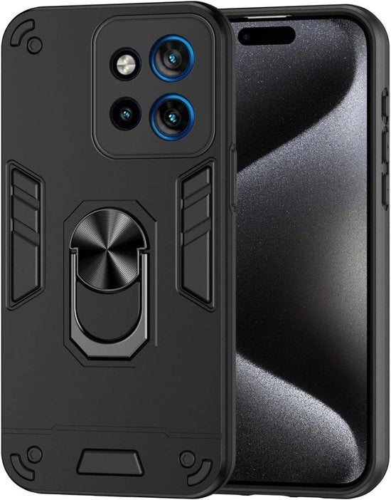 Hoeschiusma per smartphone, silicona shockresistente, ultraduratura e alta qualità con anello metallico chiusura magnetica