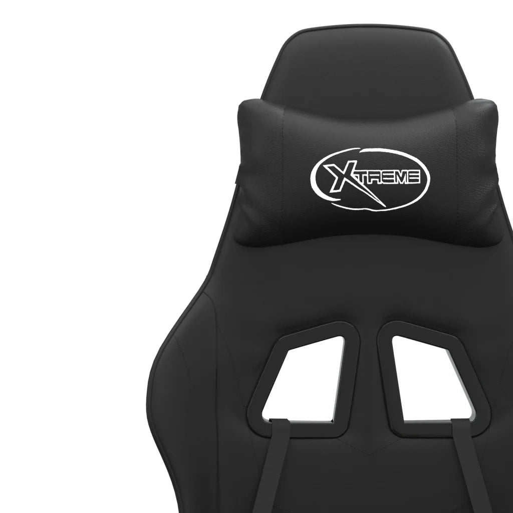 Sedia da Gaming Girevole Poggiapiedi Nero in Similpelle 349587