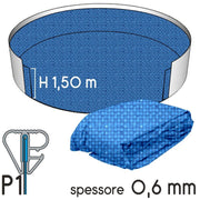 Liner Per Piscina A Forma Circolare  4,00 X H. 1,20 M Sabbia - Attacco P3 - Spessore 0,80 Mm Colore: Ibiza, Altezza: 1.50 m, Tipo attacco: P1