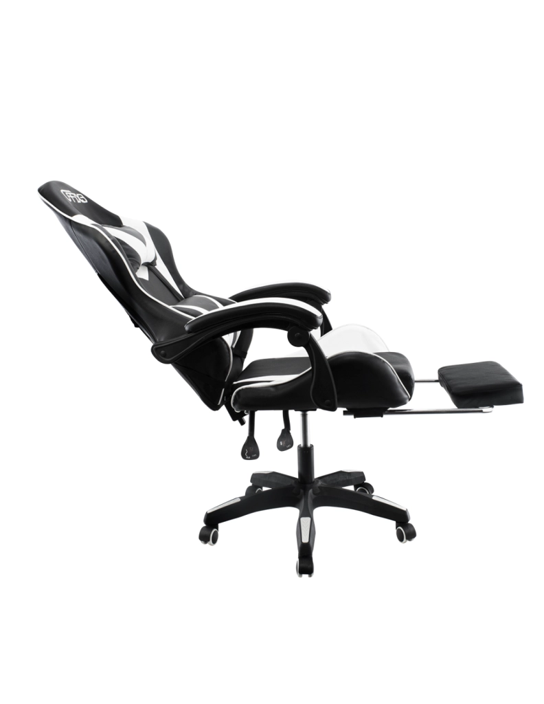 Sedia Gaming con Poggiapiedi in Similpelle Bianco