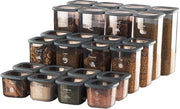 Set di contenitori a chiusura ermetica, adegua 24 contenitori, in materiale BPA-free, per la conservazione di muesli, farina e zucchero, contenitore di archiviazione pratica per tutti i prodotti alimentari.