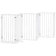 Cancelletto e porta di sicurezza per animali domestici 6 pannelli legno di pioppo bianco 02_0023358
