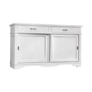 Credenza madia buffet in legno massiccio Shabby chic 2 ante scorrevoli mod chelsea bianca