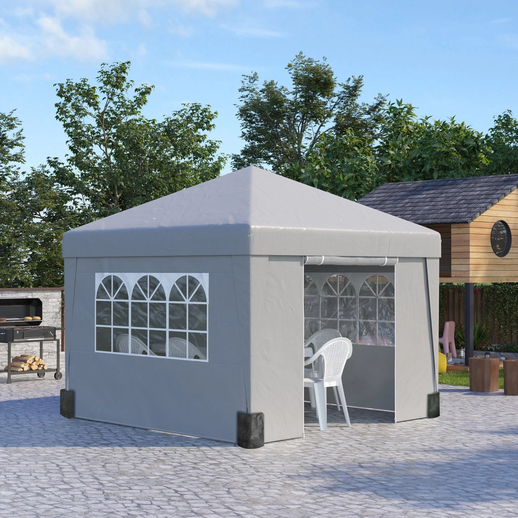 Gazebo Pieghevole 3x3 m ¨C zephmum ¨C Grigio Chiaro Acciaio Tessuto Oxford