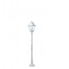 LAMPIONE CON COLONNA 'OLD' 60 W - cm 18 x 18 x h 121 bia./arg.  - SOVIL