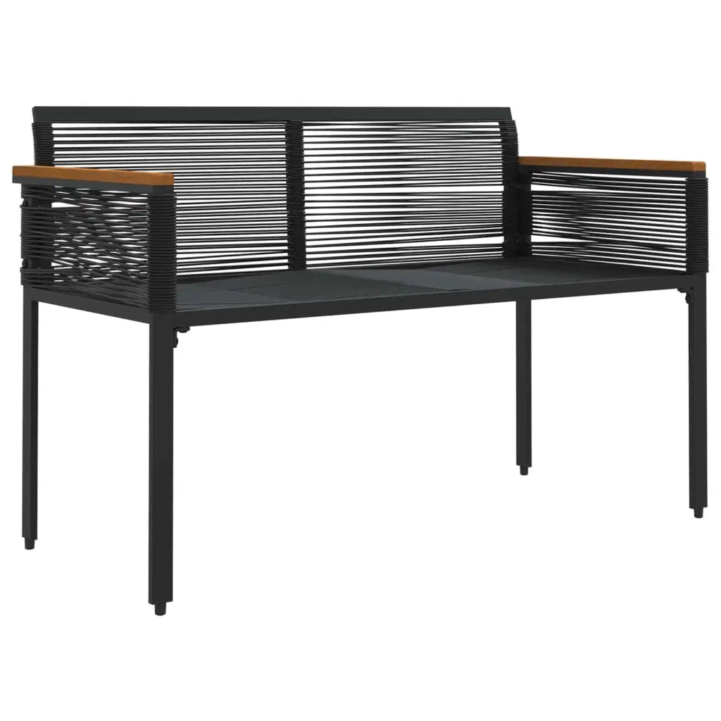 Panchina da esterno Nero 117 x 54 x 74.5 cm polyrattan